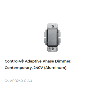 картинка Диммер адаптивный беспроводной Control4 NextGen Adaptive Phase Dimmer, Contemporary, 240V (Aluminum) от магазина Одежда+