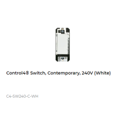 картинка Выключатель освещения беспроводной Control4 NextGen Switch, Contemporary, 240V (White) от магазина Одежда+