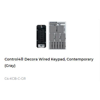 картинка Кнопочный пульт управления Control4 Decora Wired Configurable Keypad Gang Size, Contemporary (Gray) от магазина Одежда+