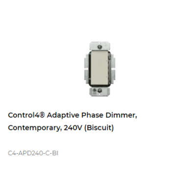картинка Диммер адаптивный беспроводной Control4 NextGen Adaptive Phase Dimmer, Contemporary, 240V (Biscuit) от магазина Одежда+