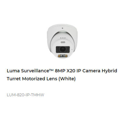 картинка IP камера Luma 820 SERIES 8MP IP OUTDOOR HYBRID TURRET MOTORIZED LENS CAMERA white от магазина Одежда+