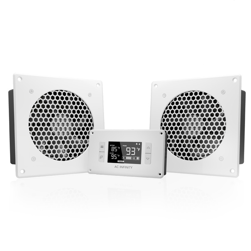картинка AIRPLATE T8 White, тихий вентилятор охлаждения шкафа, двойной 6", с термоконтроллером от магазина Одежда+