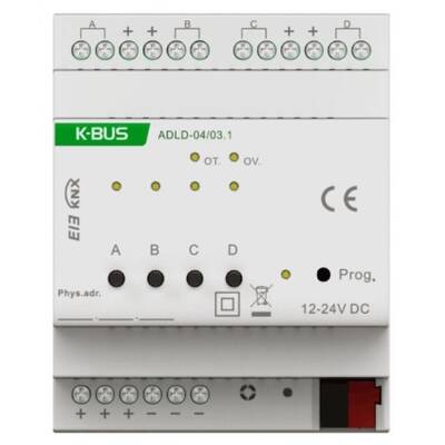 картинка Диммер DIN-реечный 4-канальный светодиодный GVS KNX LED Dimming Actuator 4-Fold, 4A от магазина Одежда+