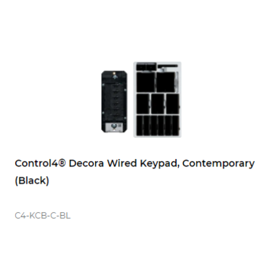 картинка Кнопочный пульт управления Control4 Decora Wired Configurable Keypad Gang Size, Contemporary (Black) от магазина Одежда+