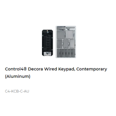 картинка Кнопочный пульт управления Control4 Decora Wired Configurable Keypad Gang Size, Contemporary (Aluminium) от магазина Одежда+
