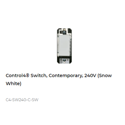картинка Выключатель освещения беспроводной Control4 NextGen Switch, Contemporary, 240V (Snow White) от магазина Одежда+