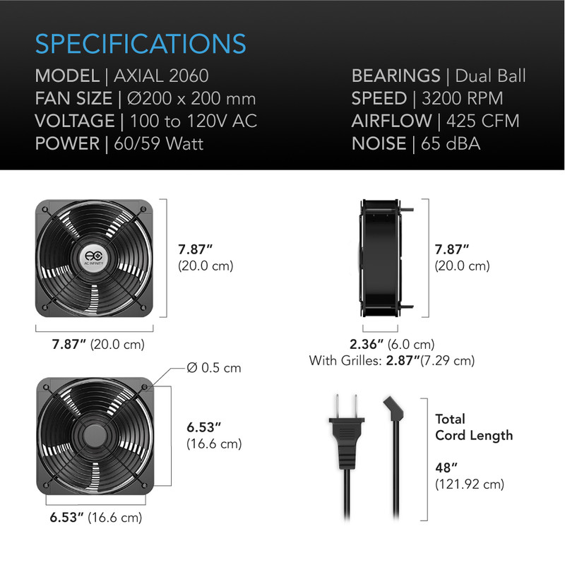 200mm ac axial muffin cooling fan