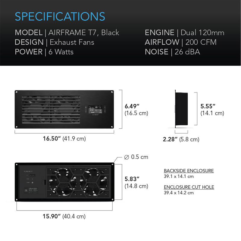 AV Equipment Room and Closet Cooling Fan