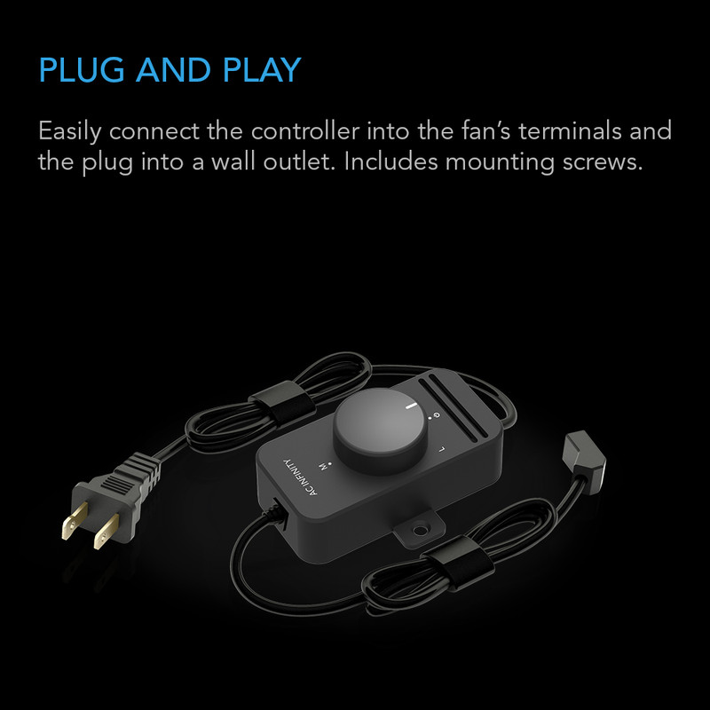 AC Axial Muffin Fan Speed Controller Cord
