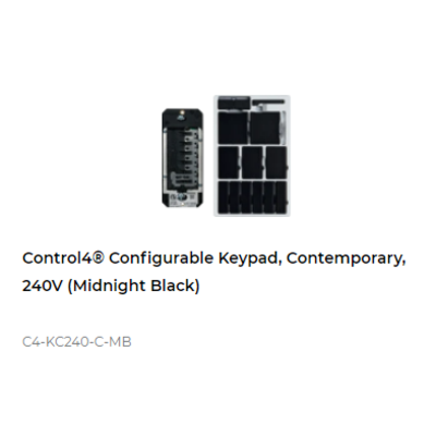 картинка Кнопочный пульт управления Control4 NextGen Configurable Keypad, Contemporary, 240V (Midnight Black) от магазина Одежда+