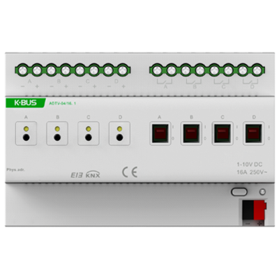 картинка Диммер 0-10В 4-канальный GVS KNX 0-10V Dimming Actuator 4-Fold, 16A от магазина Одежда+