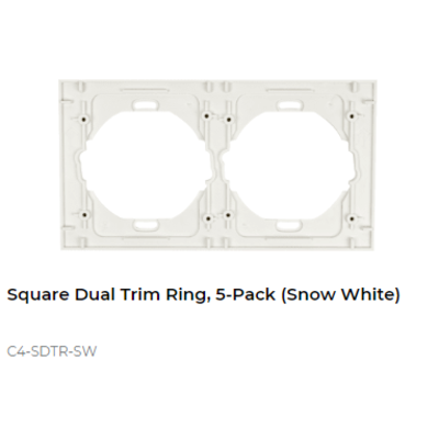 картинка Переходник для установки в круглый подрозетник двойной Control4 SQUARE DUAL TRIM RING, 5-PACK (SNOW WHITE) snow white от магазина Одежда+