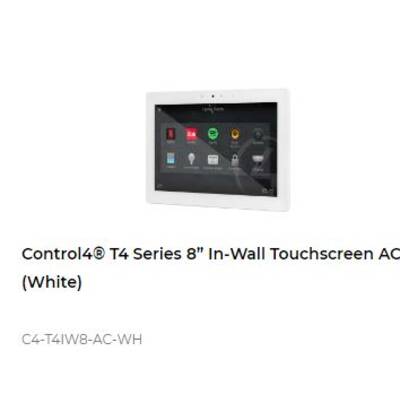 картинка Стеновая сенсорная панель управления Control4 T4 SERIES 8” IN-WALL TOUCHSCREEN AC white от магазина Одежда+