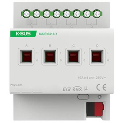 картинка Релейный модуль DIN-реечный 4-канальный GVS KNX 4-Fold Switch Actuator, 16A от магазина Одежда+