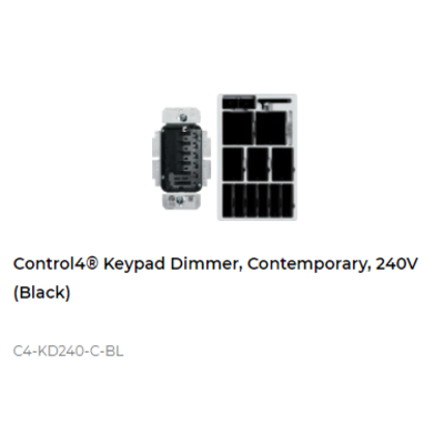 картинка Диммер с клавиатурой адаптивный беспроводной Control4 NextGen Keypad Dimmer, Contemporary, 240V (Black) от магазина Одежда+