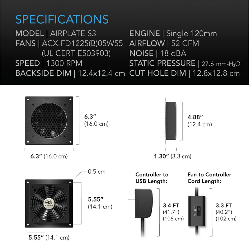 Home Theater, Entertainment Center, AV Cabinet Cooling Fan