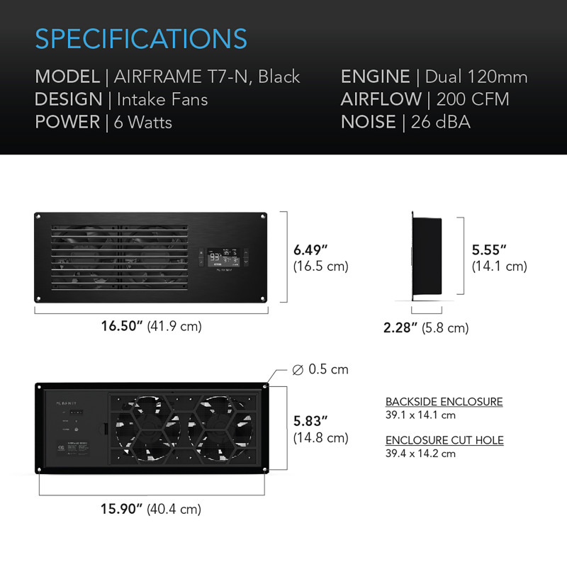 AV Equipment Room and Closet Cooling Fan