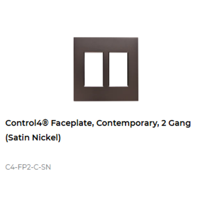картинка Декоративная рамка NextGen Control4 NextGen Two-Gang Faceplate, Contemporary (Satin Nickel) от магазина Одежда+