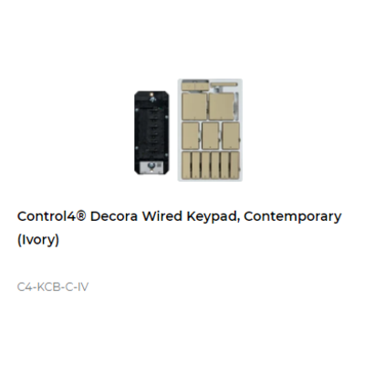 картинка Кнопочный пульт управления Control4 Decora Wired Configurable Keypad Gang Size, Contemporary (Ivory) от магазина Одежда+