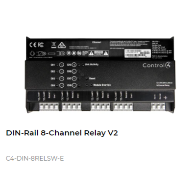 картинка Релейный модуль DIN-реечный 8-канальный Control4 DIN-Rail 8-Channel Relay Switch V2.1 от магазина Одежда+