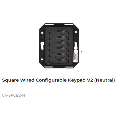 картинка C4-SKCB2-N Кнопочный пульт проводной с наборной клавиатурой Control4 Square Wired Configurable Keypad V2 (Neutral) от магазина Одежда+