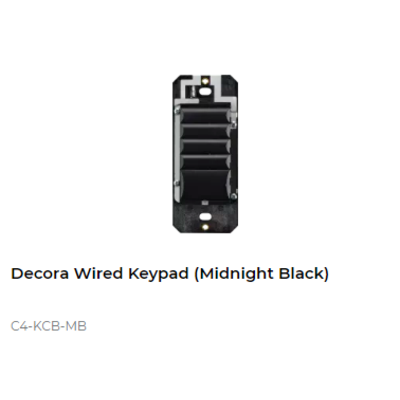картинка Кнопочный пульт управления Control4 Decora Wired Configurable Keypad Gang Size (Midnight Black) от магазина Одежда+