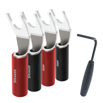 картинка Коннекторы AudioQuest SureGrip 100 - SPADE Silver (8) от магазина Одежда+