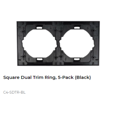 картинка Переходник для установки в круглый подрозетник двойной Control4 SQUARE DUAL TRIM RING, 5-PACK (BLACK) black от магазина Одежда+