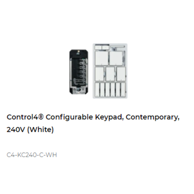 картинка Кнопочный пульт управления Control4 NextGen Configurable Keypad, Contemporary, 240V (White) от магазина Одежда+