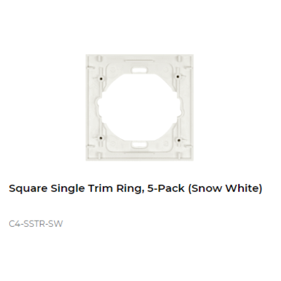 картинка Переходник для установки в круглый подрозетник одинарный Control4 SQUARE SINGLE TRIM RING, 5-PACK (SNOW WHITE) snow white от магазина Одежда+