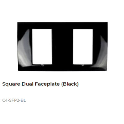 картинка Рамка декоративная двойная Control4 SQUARE DUAL FACEPLATE PLASTIC (BLACK) black от магазина Одежда+
