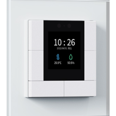 картинка Стеновая сенсорная панель управления с кнопками GVS KNX MULTI-FUNCTION PANEL WITH LCD, 55MM (SHINY FINISH) KNX SECURE white от магазина Одежда+