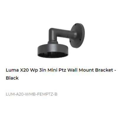 картинка Настенный кронштейн для мини-PTZ-камеры Luma X20 WP 3IN MINI PTZ WALL MOUNT BRACKET black от магазина Одежда+