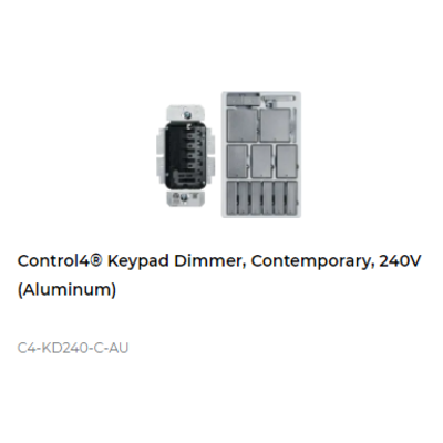 картинка Диммер с клавиатурой адаптивный беспроводной Control4 NextGen Keypad Dimmer, Contemporary, 240V (Aluminum) от магазина Одежда+
