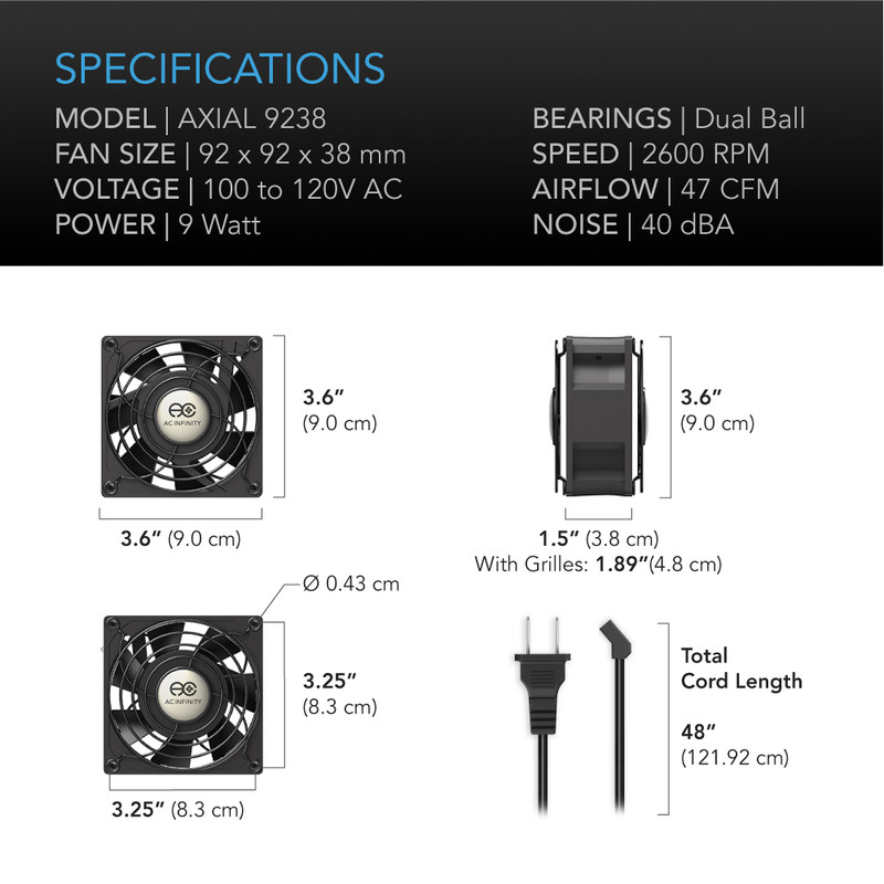 92mm ac axial muffin cooling fan