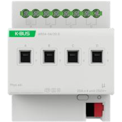 картинка Релейный модуль DIN-реечный 4-канальный GVS KNX Switch Actuator 4-Fold, 20A  ( Secure) от магазина Одежда+