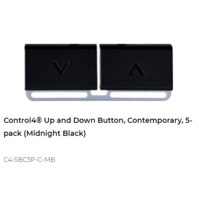 картинка Кнопки вверх/вниз Control4 Up and Down Button, Contemporary, 5-pack (Midnight Black) от магазина Одежда+
