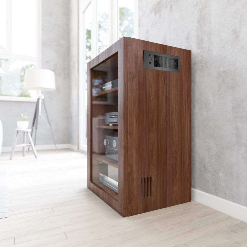 Quiet Cooling Cabinet Fan System with Power Outlets and USB Ports, Intelligent Thermal Triggering, for Home Theaters, Entertainment Centers, and AV Cabinets