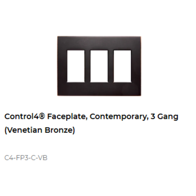 картинка Декоративная рамка NextGen Control4 NextGen Three-Gang Faceplate, Contemporary (Venetian Bronze) от магазина Одежда+