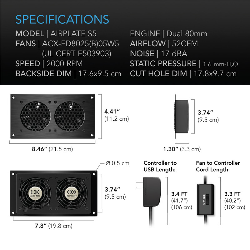 Home Theater, Entertainment Center, AV Cabinet Cooling Fan