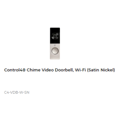картинка Вызывная панель домофона Control4 CHIME VIDEO DOORBELL, WI-FI satin nickel от магазина Одежда+
