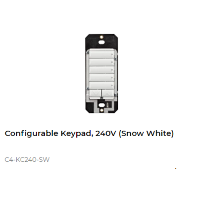 картинка Кнопочный пульт управления Control4 NextGen Configurable Keypad, 240V (Snow White) от магазина Одежда+