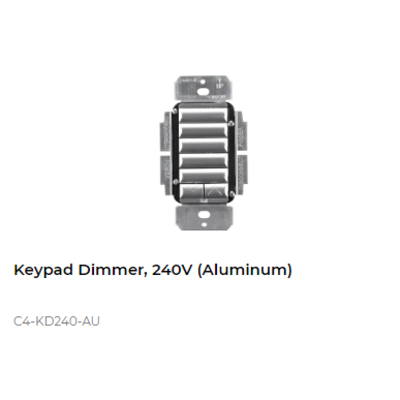 картинка Диммер с клавиатурой адаптивный беспроводной Control4 NextGen Keypad Dimmer, 240V (Aluminum) от магазина Одежда+