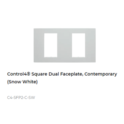 картинка Рамка декоративная двойная Control4 Square Dual Faceplate, Contemporary (Snow White) от магазина Одежда+