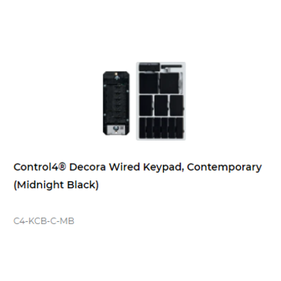 картинка Кнопочный пульт управления Control4 Decora Wired Configurable Keypad Gang Size, Contemporary (Midnight Black) от магазина Одежда+