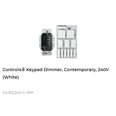 картинка Диммер с клавиатурой адаптивный беспроводной Control4 NextGen Keypad Dimmer, Contemporary, 240V (White) от магазина Одежда+