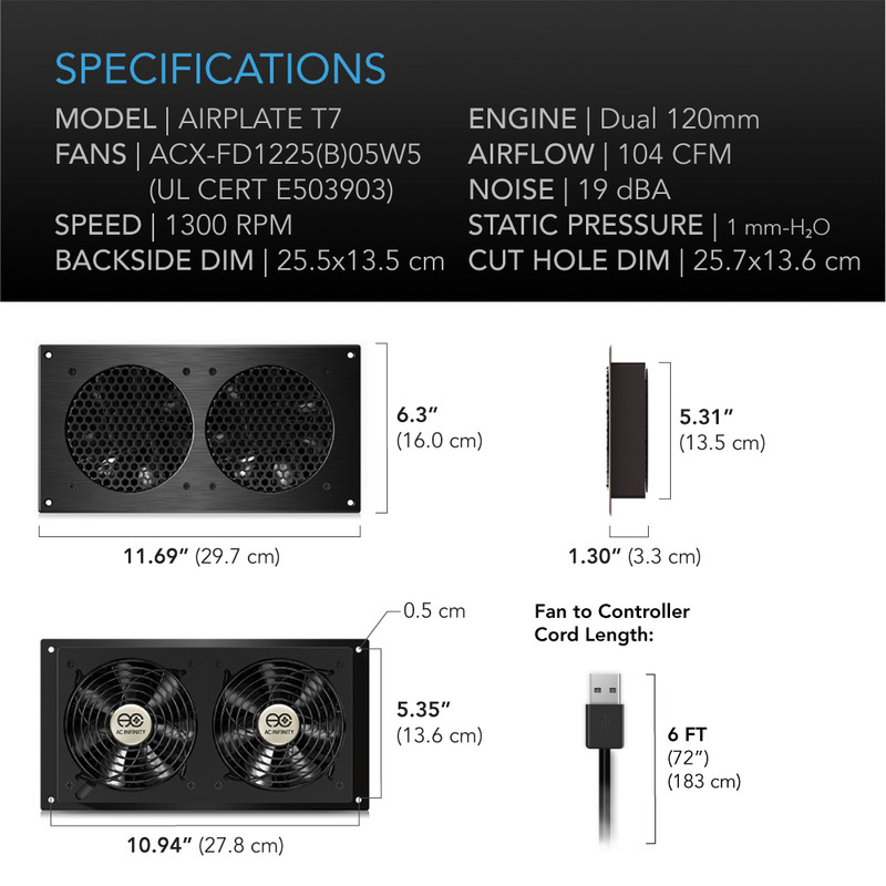 Home Theater, Entertainment Center, AV Cabinet Cooling Fan