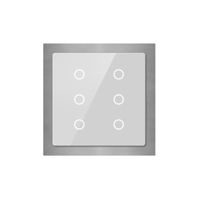 картинка Кнопочный сенсорный проводной пульт управления GVS KNX TOUCH PANEL SLIM, 6 BUTTONS silver от магазина Одежда+