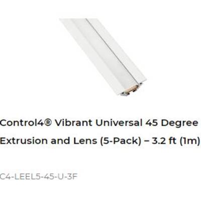 картинка Профиль для светодиодной ленты Control4 Vibrant Universal 45 Degree Extrusion and Lens (5-Pack) – 3.2 ft (1m) от магазина Одежда+