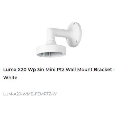картинка Настенный кронштейн для мини-PTZ-камеры Luma X20 WP 3IN MINI PTZ WALL MOUNT BRACKET white от магазина Одежда+